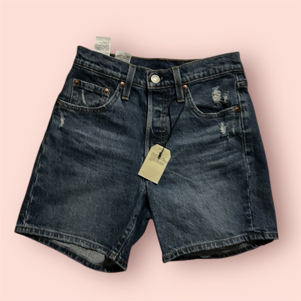 Dark Blue Denim Levi’s mom Shorts